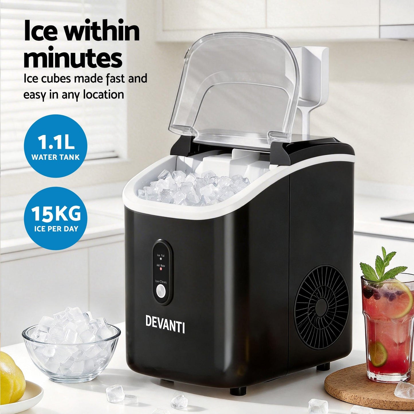 Devanti 15kg Nugget Ice Maker Machine.