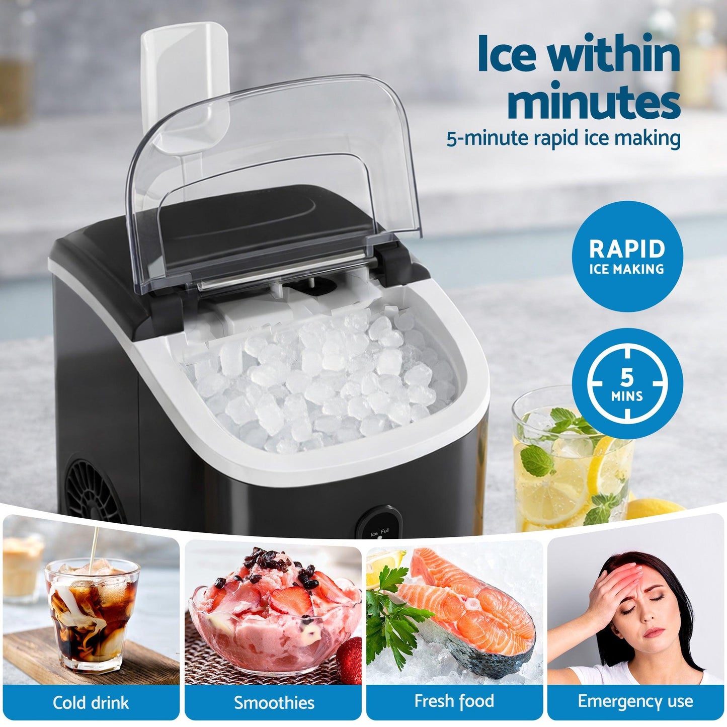 Devanti 15kg Nugget Ice Maker Machine.