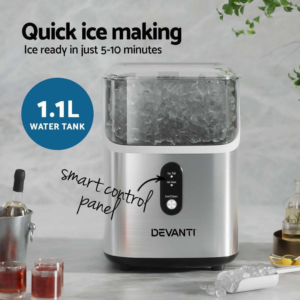 Devanti Ice Maker Machine 15kg Nugget Ice Cube.