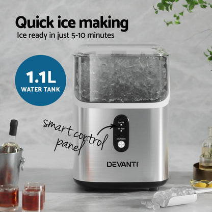 Devanti Ice Maker Machine 15kg Nugget Ice Cube.