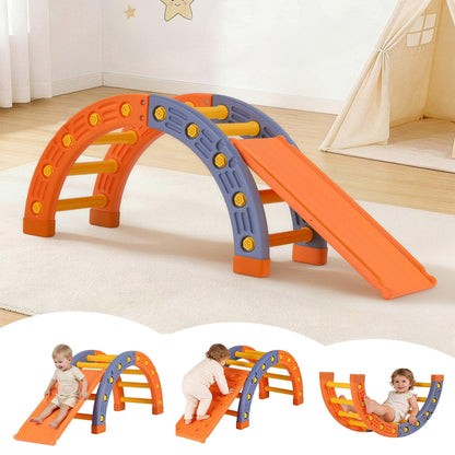 Keezi Kids Climbing Frame Set With Slide Indoor Outdoor Toddler Toys Pikler Arch Climber.