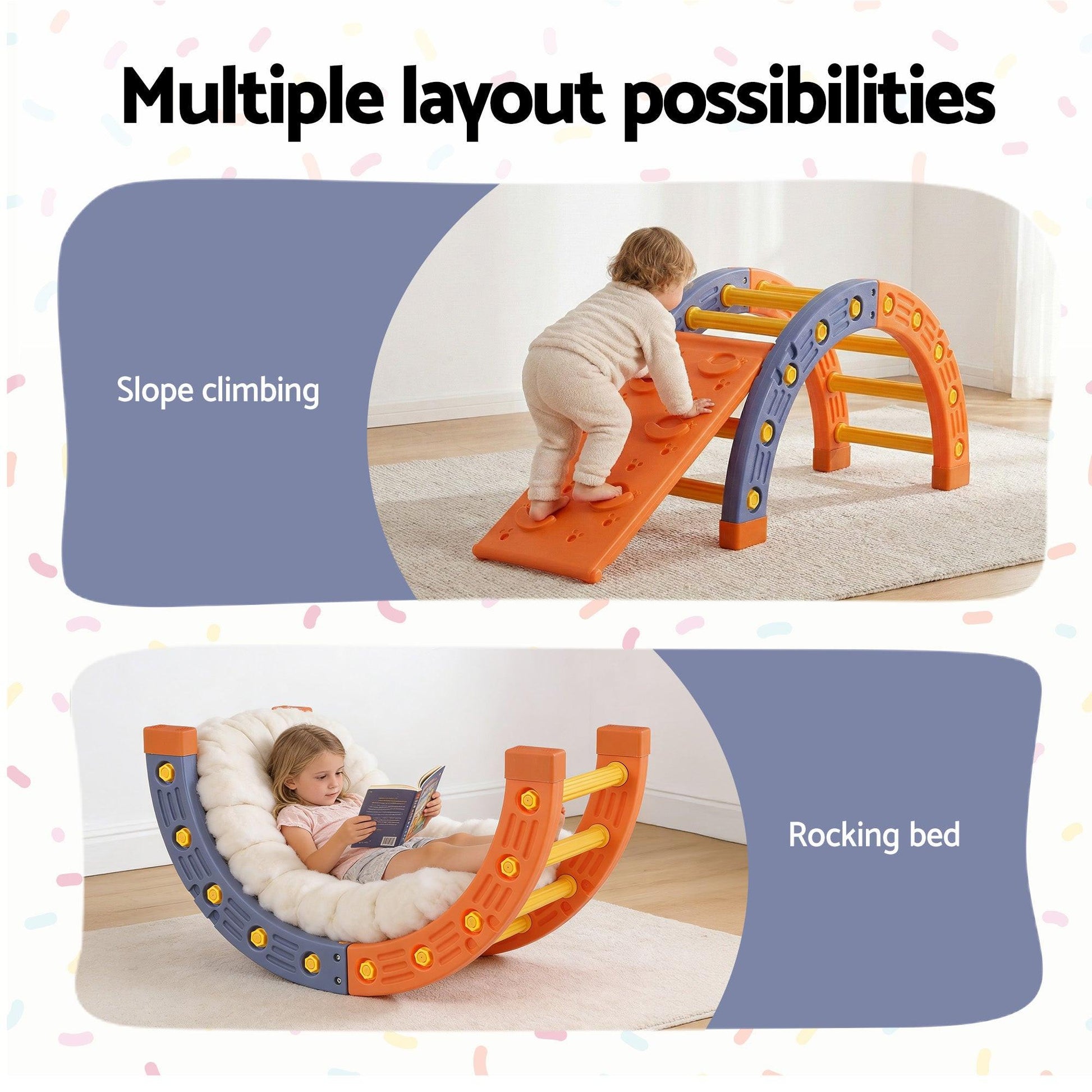 Keezi Kids Climbing Frame Set With Slide Indoor Outdoor Toddler Toys Pikler Arch Climber.