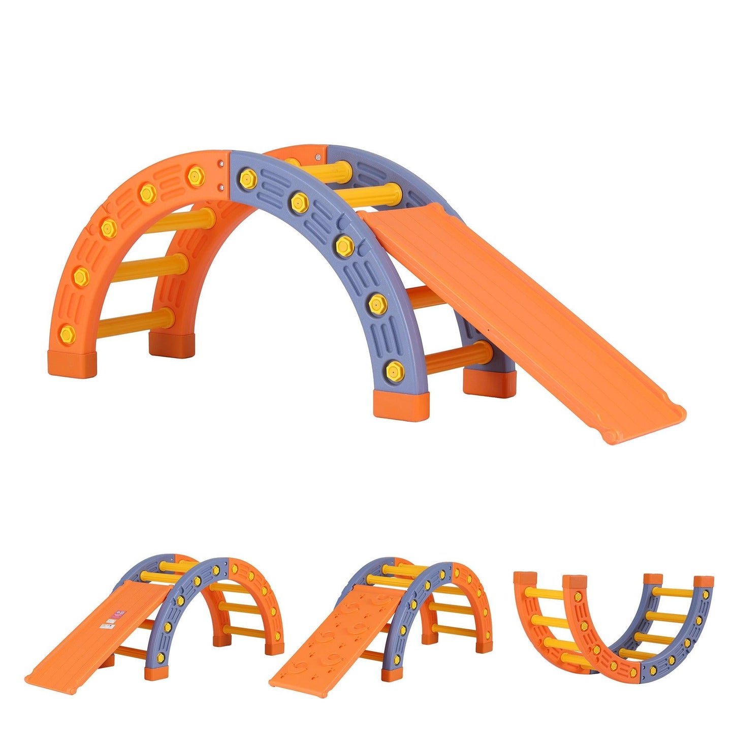 Keezi Kids Climbing Frame Set With Slide Indoor Outdoor Toddler Toys Pikler Arch Climber.