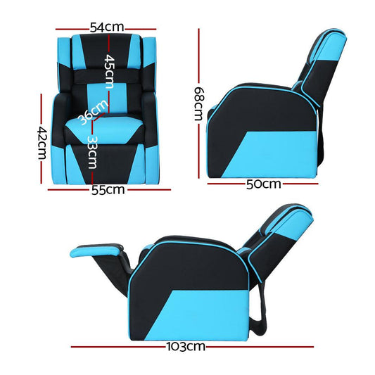 Keezi Kids Recliner Chair PU Leather Gaming Sofa Lounge Couch Children Armchair.