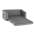 Keezi Kids Sofa 2 Seater Children Flip Open Couch Velvet Armchair Grey.