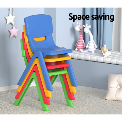 Keezi 9PCS Kids Table and Chairs Set Children Study Desk Furniture Plastic 8 Chairs.