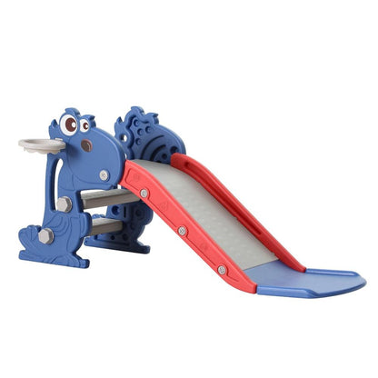 Keezi Kids Slide Set Basketball Hoop Outdoor Playground Toy Dragon 90cm Blue.