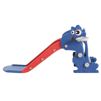 Keezi Kids Slide Set Basketball Hoop Outdoor Playground Toy Dragon 90cm Blue.