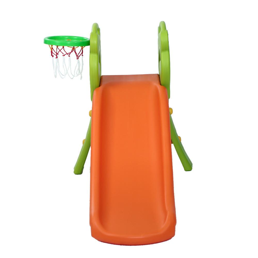 Keezi Kids Slide Set Basketball Hoop Indoor Outdoor Playground Toys 100cm Orange.