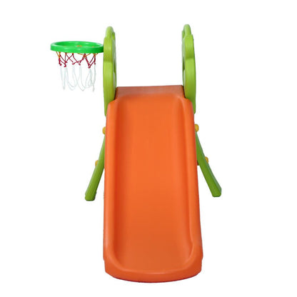 Keezi Kids Slide Set Basketball Hoop Indoor Outdoor Playground Toys 100cm Orange.