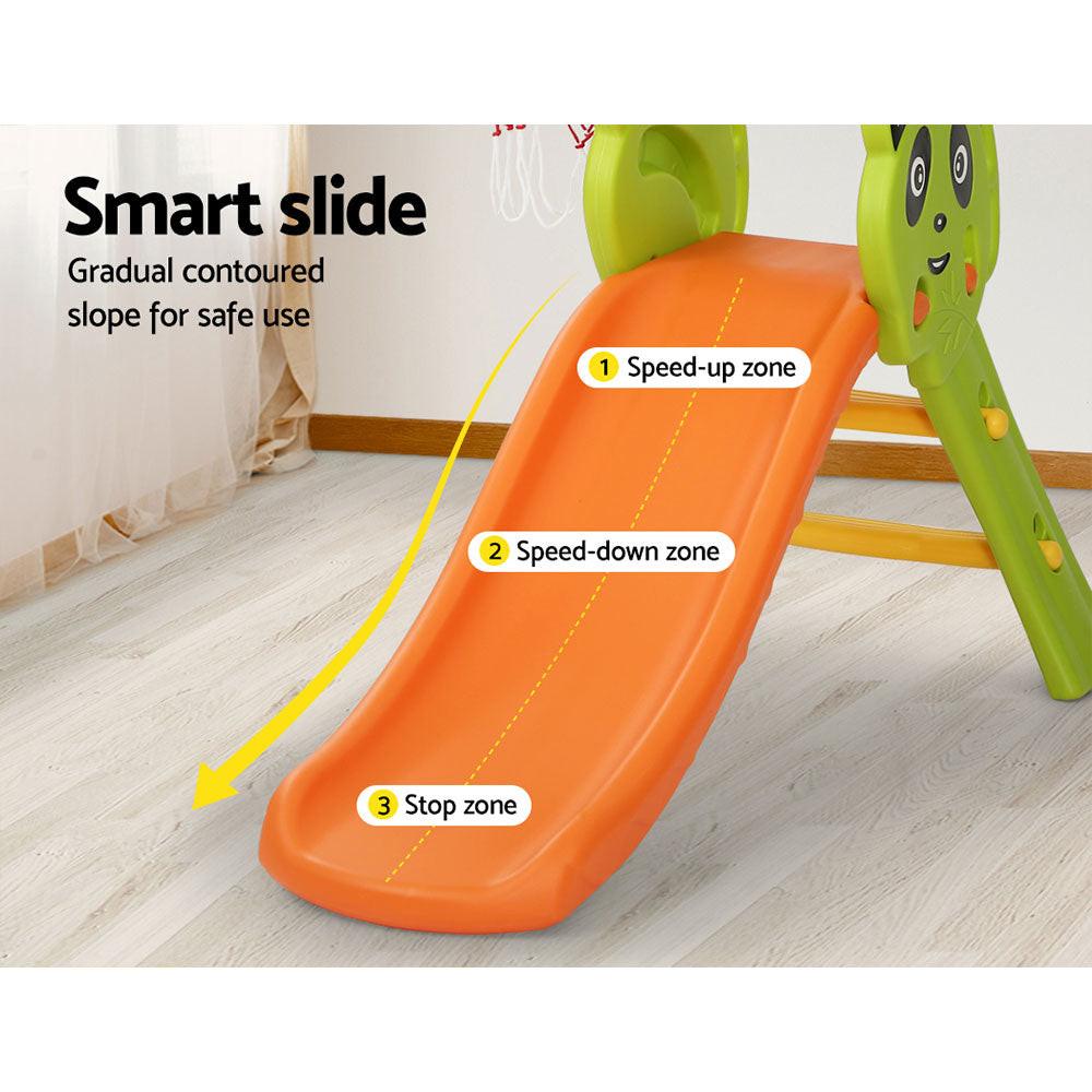 Keezi Kids Slide Set Basketball Hoop Indoor Outdoor Playground Toys 100cm Orange.