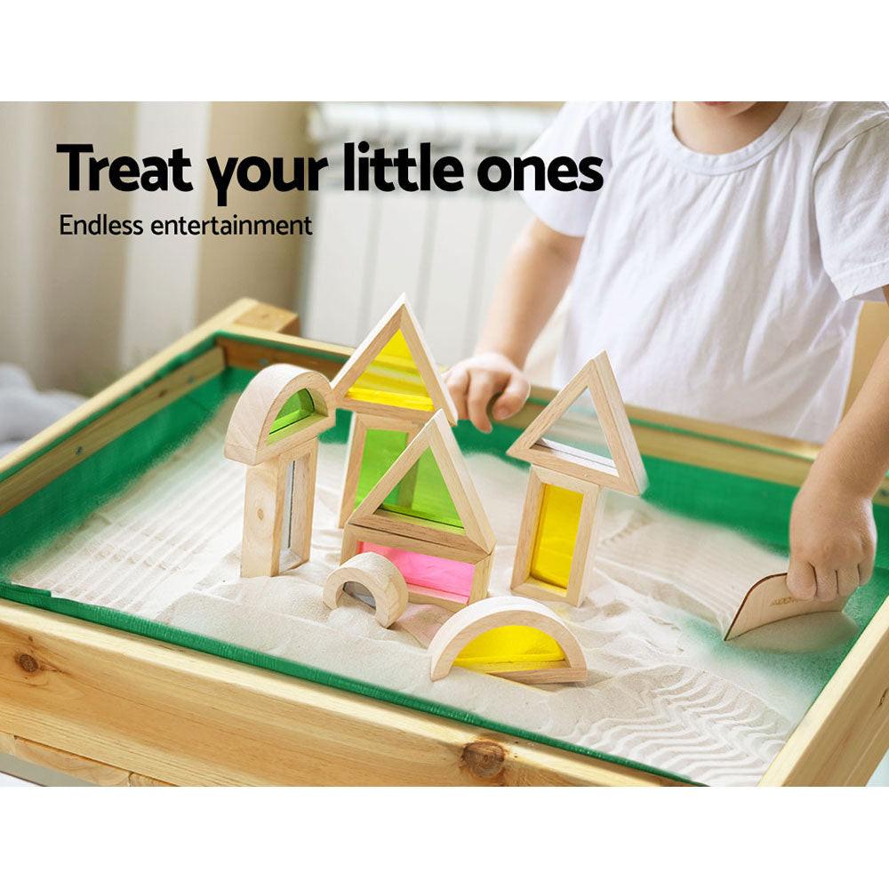 Keezi Kids Sandpit Wooden Sandbox Sand Pit Water Table Outdoor Toys 101cm.