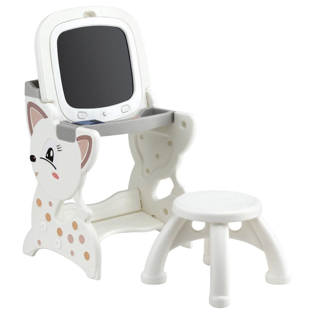 Keezi Kids Table and Chair Set 2 in 1 Easel Desk Stool w/ LCD Writing Tablet.
