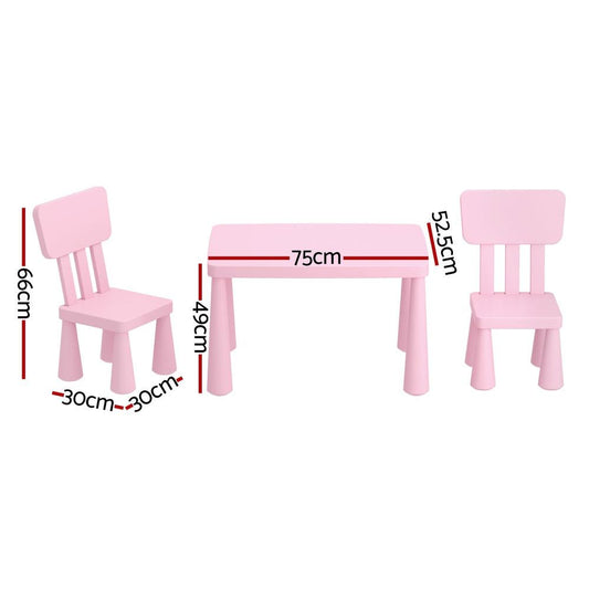 1 Keezi Kids Table and 2 Chairs Set Pink.