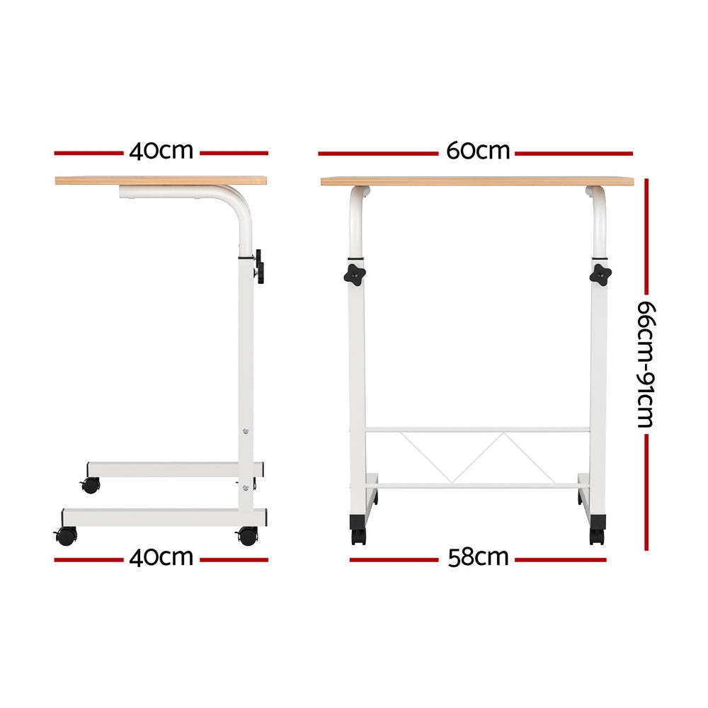 Artiss Laptop Desk Table Adjustable 60CM Light Wood.