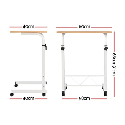 Artiss Laptop Desk Table Adjustable 60CM Light Wood.