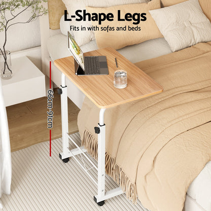 Artiss Laptop Desk Table Adjustable 60CM Light Wood.