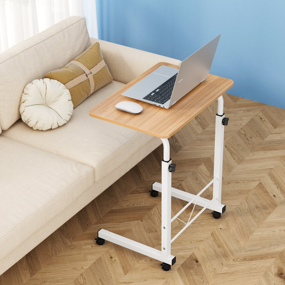 Artiss Laptop Desk Table Adjustable 60CM Light Wood.