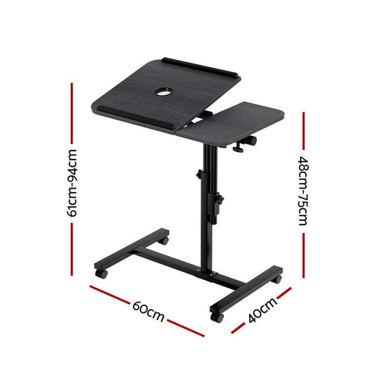 Artiss Laptop Desk Table Fan Cooling Black 60CM.
