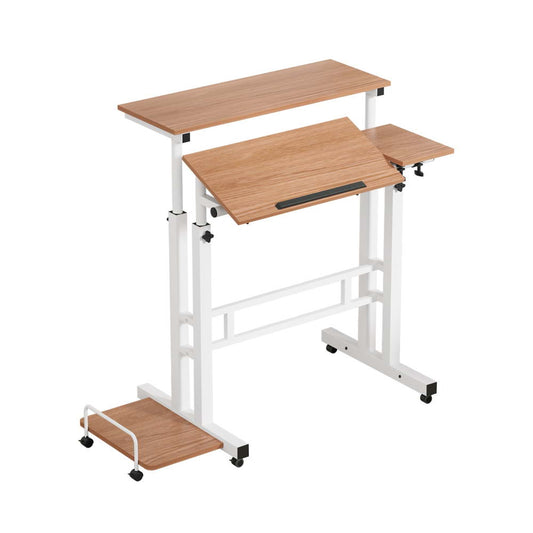 Artiss Laptop Desk Table Adjustable Light Wood 80CM.