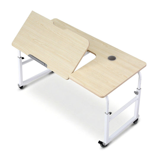 Artiss Mobile Laptop Desk Overbed Table Adjustable Computer Stand Bedside Cart.