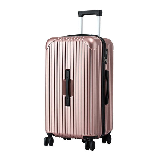 Wanderlite 28" Trunk Luggage Suitcase Travel 5 Wheels Type-C Port TSA Rose Gold.