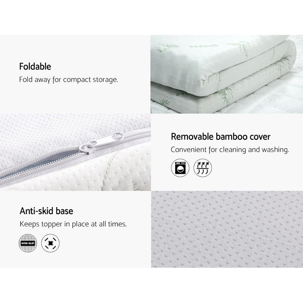 Giselle Bedding Memory Foam Mattress Topper Cool Gel 8cm Queen.