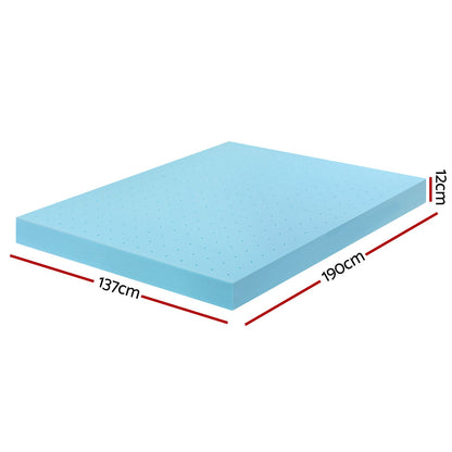 Giselle 12cm Memory Foam Mattress Topper Ventilated Cool Gel Bamboo Cover Double