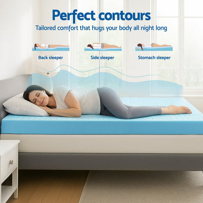 Giselle 12cm Memory Foam Mattress Topper Ventilated Cool Gel Bamboo Cover Double
