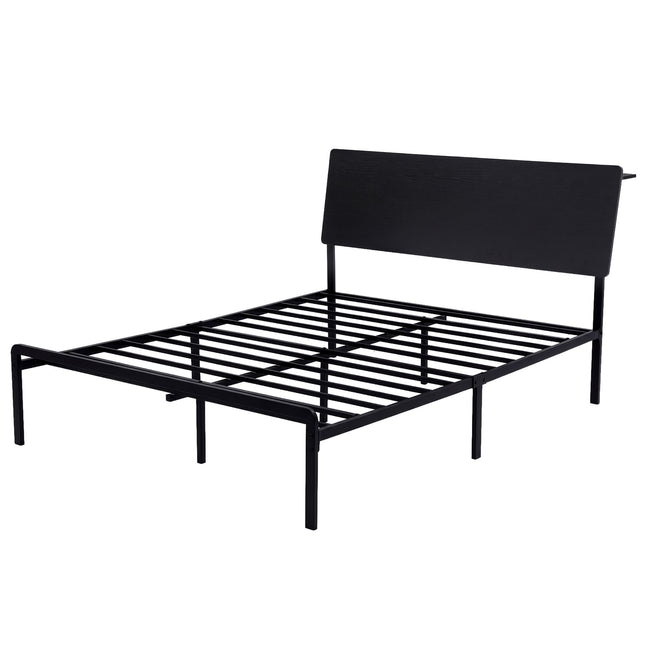 Artiss Bed Frame Queen Size LED Metal Bed Base with Charging Station LAN Main Image