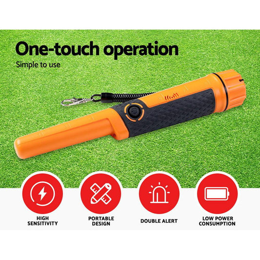 Metal Detector 40MM Sensitive Handheld Pinpointer Waterproof Automatic Hunter Orange.