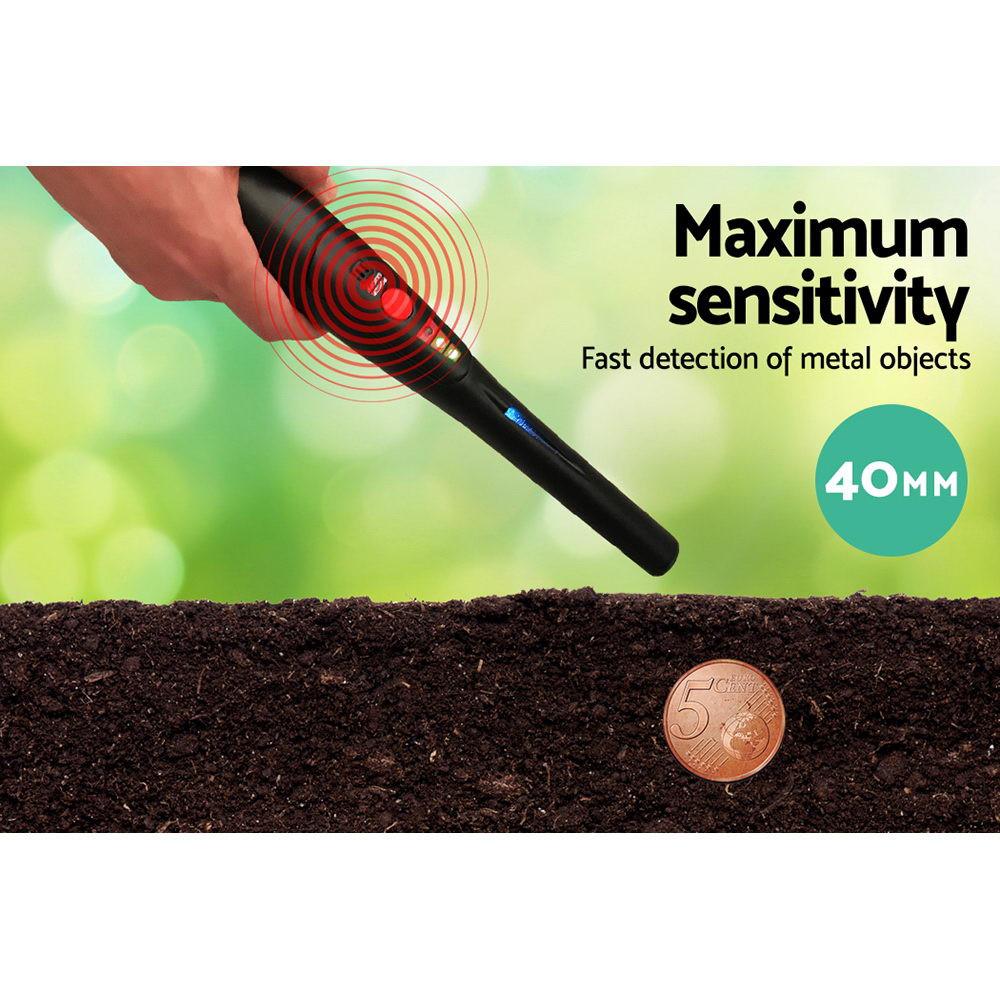 Metal Detector 40MM Sensitive Handheld Pinpointer Waterproof Automatic Hunter Black.