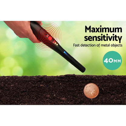 Metal Detector 40MM Sensitive Handheld Pinpointer Waterproof Automatic Hunter Black.