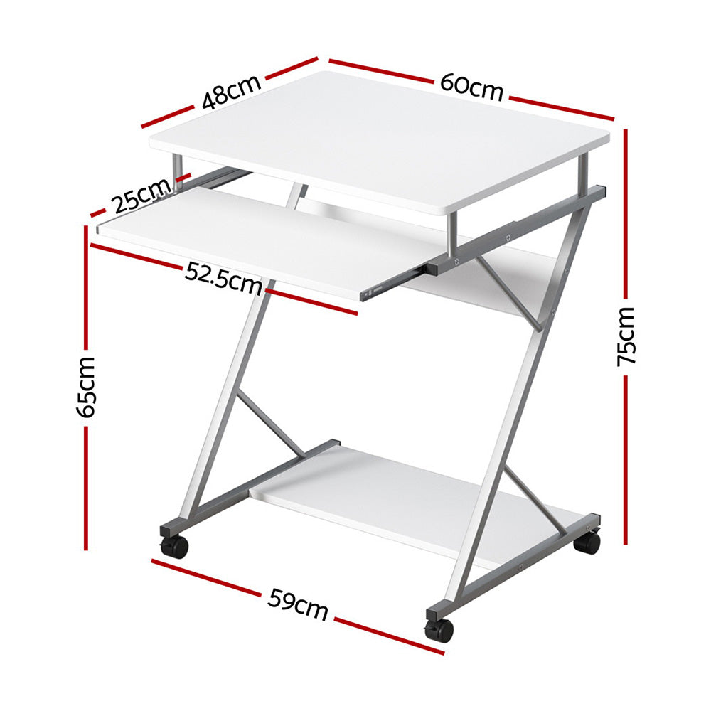 Artiss Computer Desk Keyboard Tray Shelf White 60CM.