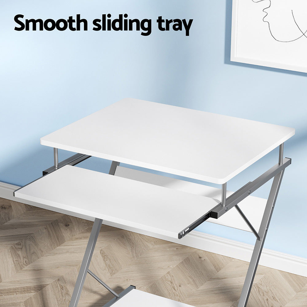 Artiss Computer Desk Keyboard Tray Shelf White 60CM.