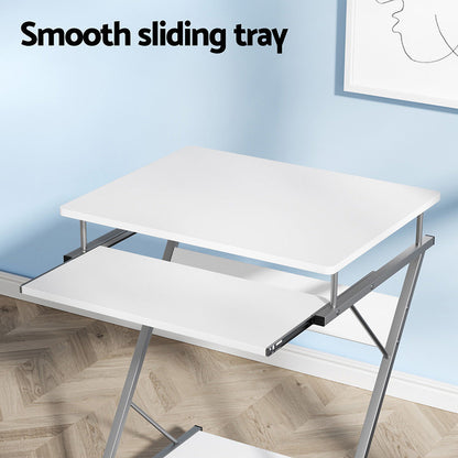 Artiss Computer Desk Keyboard Tray Shelf White 60CM.