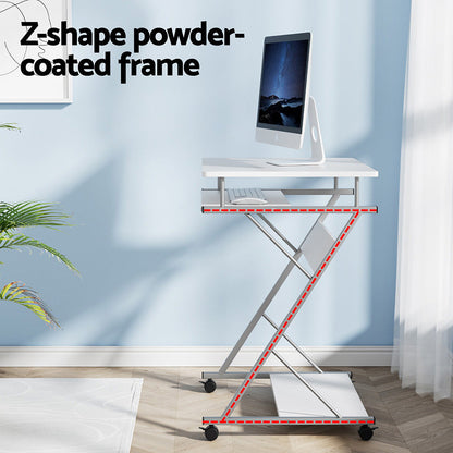 Artiss Computer Desk Keyboard Tray Shelf White 60CM.