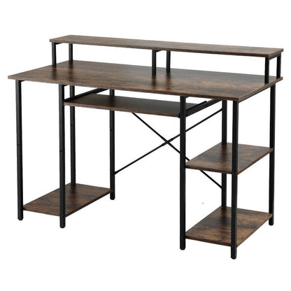 Artiss Computer Desk Laptop Desks Home Office Study Table Open Shelf Brown 120CM.