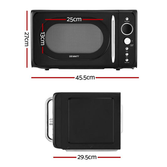 Devanti 20L Microwave Oven 700W Black.