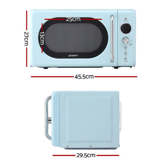 Devanti 20L Microwave Oven 800W Blue.
