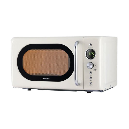 Devanti 20L Microwave Oven 700W Cream.