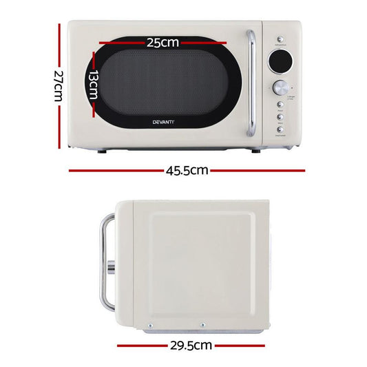 Devanti 20L Microwave Oven 700W Cream.