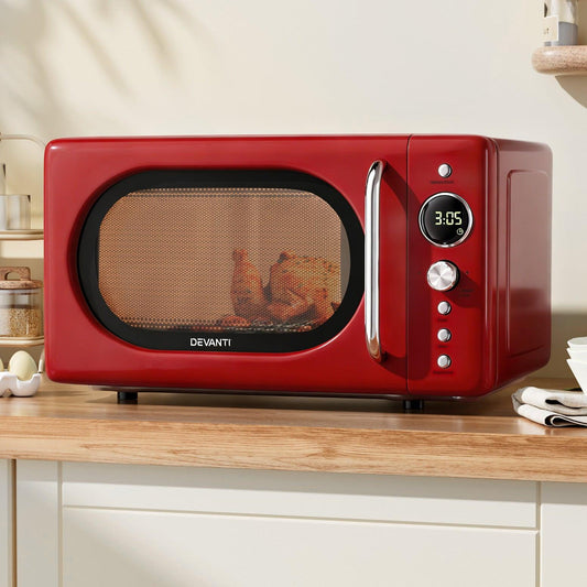 Devanti 20L Microwave Oven 700W Red.