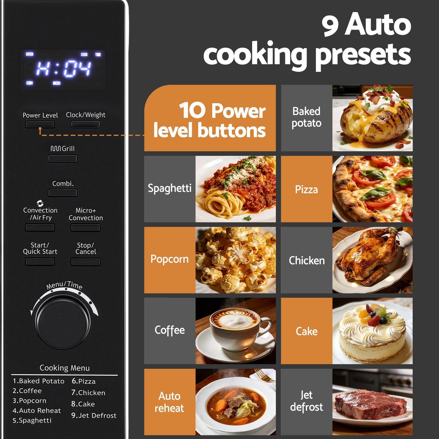Devanti 30L Microwave Oven 4-IN-1 Air Fryer Convection Grill.