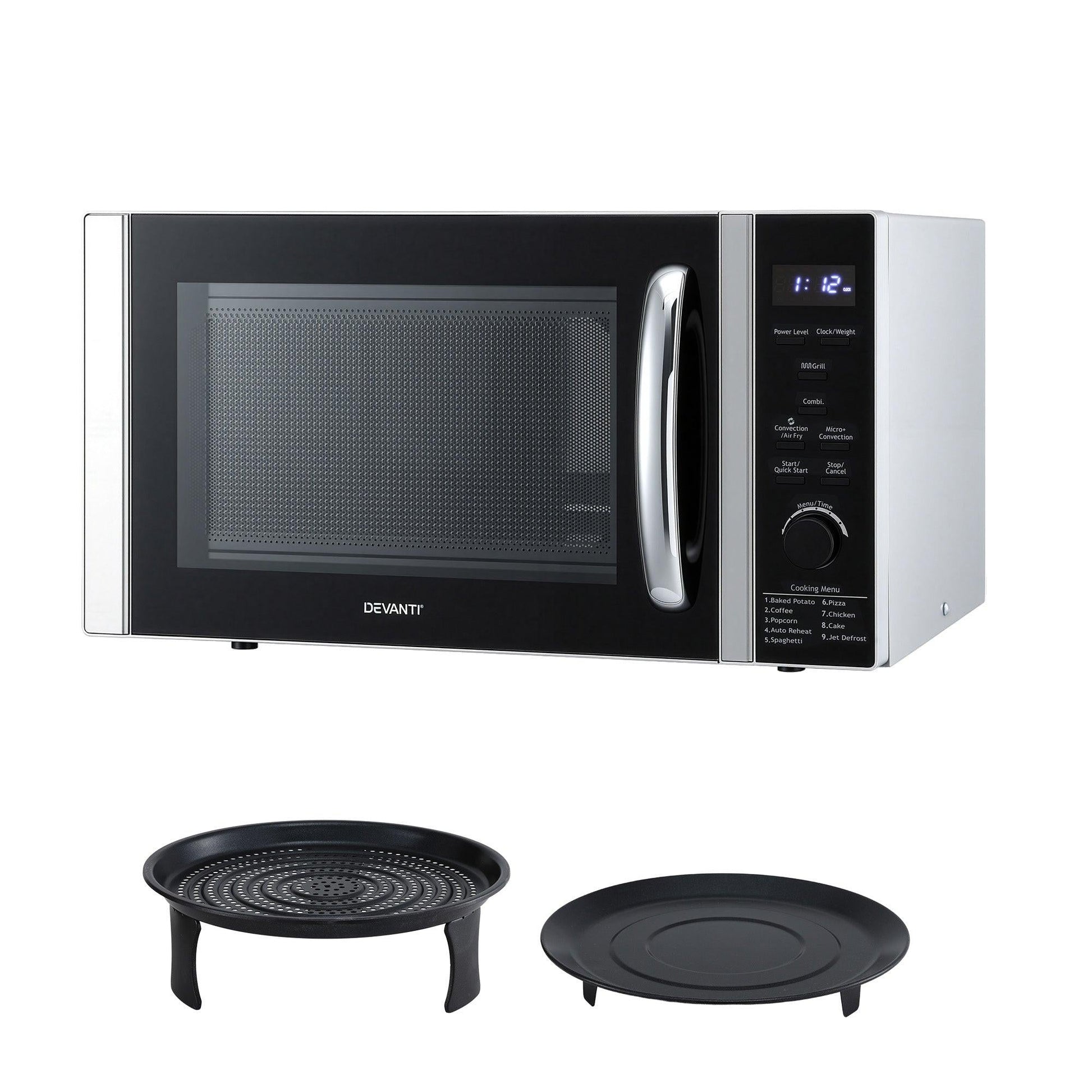 Devanti 30L Microwave Oven 4-IN-1 Air Fryer Convection Grill.