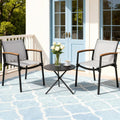 Gardeon 3PC Outdoor Bistro Set Table and Chairs Steel Dining Chair Patio Furniture Textilene.