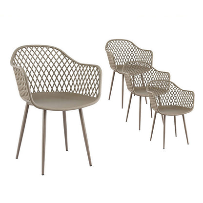 Gardeon 4PC Outdoor Dining Chairs PP Lounge Chair Patio Furniture Garden Coffee