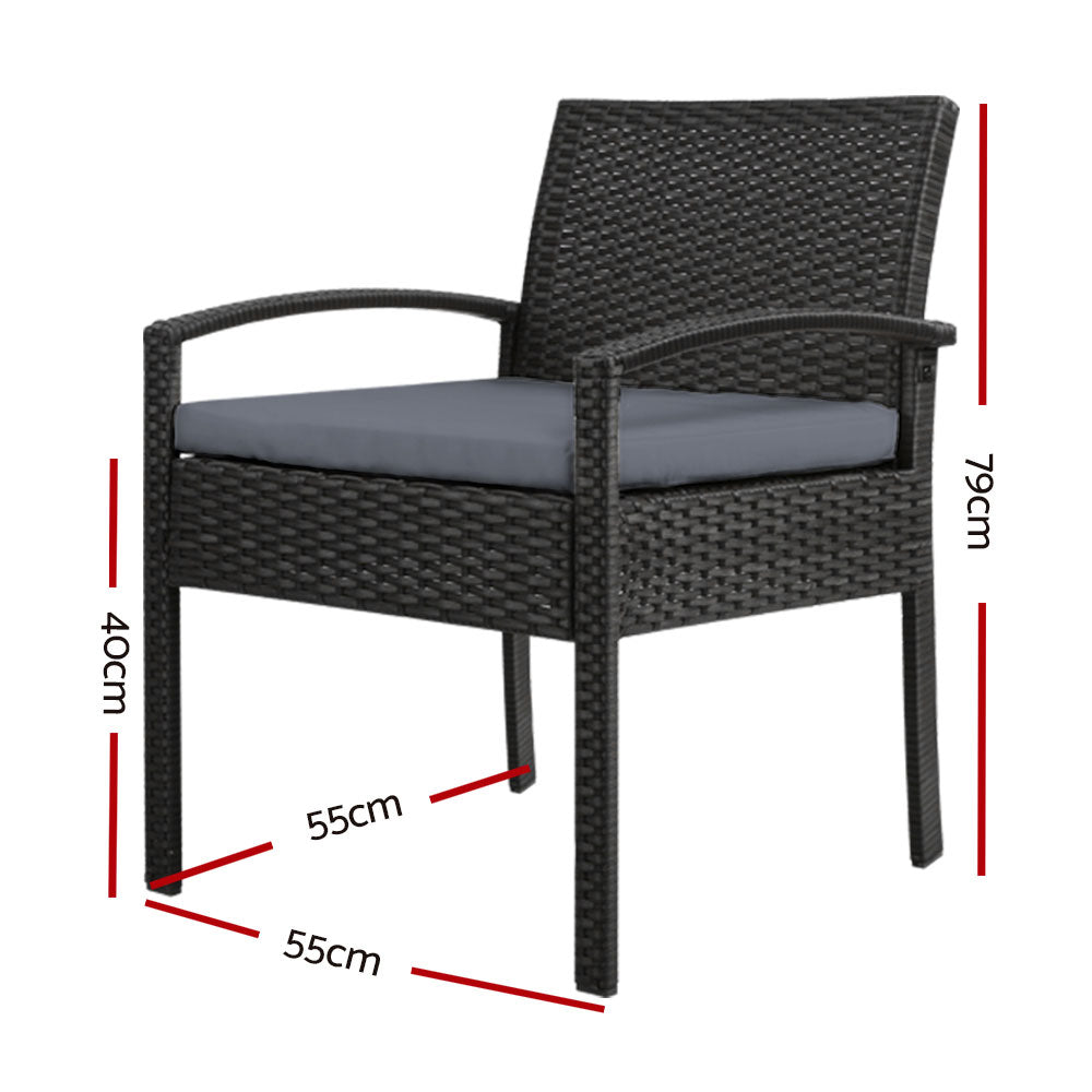 Gardeon Outdoor Dining Chairs Patio Furniture Rattan Lounge Chair Cushion Felix.