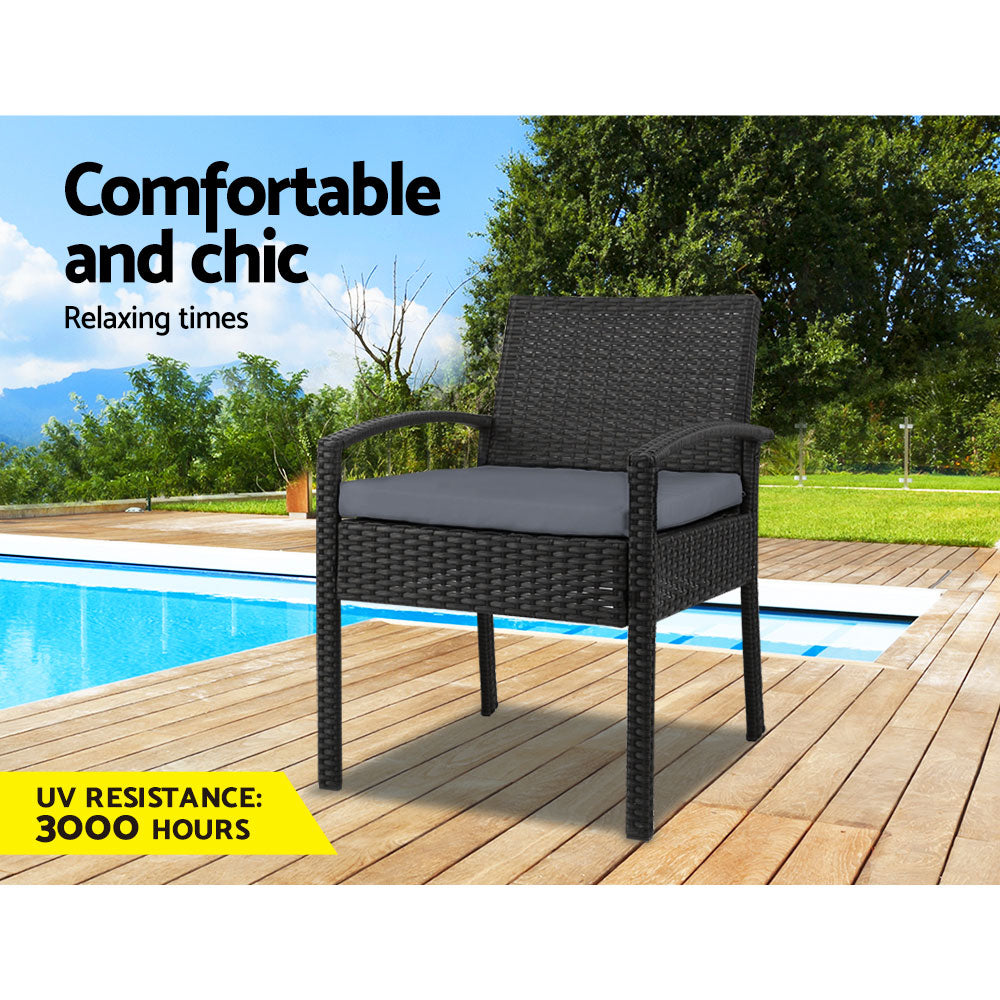 Gardeon Outdoor Dining Chairs Patio Furniture Rattan Lounge Chair Cushion Felix.