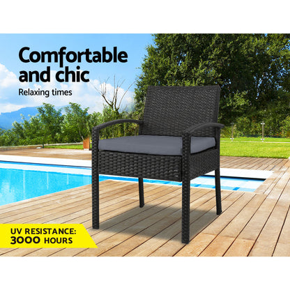 Gardeon Outdoor Dining Chairs Patio Furniture Rattan Lounge Chair Cushion Felix.